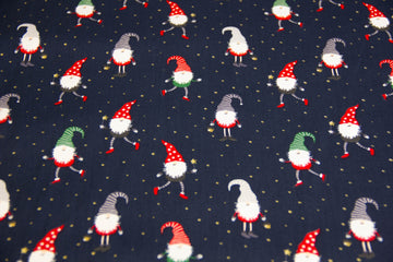 Baumwollwebware Wichtel, Weihnachten, dunkelblau, 0,5 m